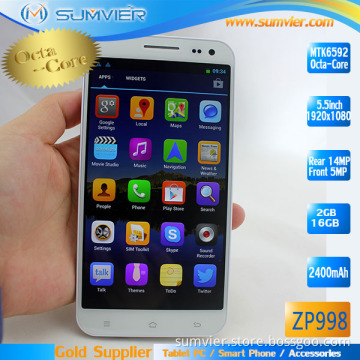 5.5" GSM/WCDMA 3G Networks Octal Core Dual SIM Cards Phone (ZP998)